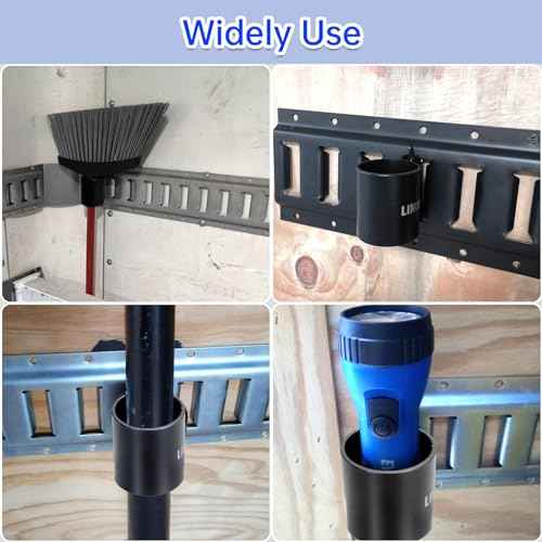 Linone 6 Pack E-Track Tool Holders, E Track Heavy Duty Circular Tube Tool Holder Organizer for Enclosed Trailer, E Track Circular Tube Hangers to Keep Rakes, Broom|E Track Shovel Holder
