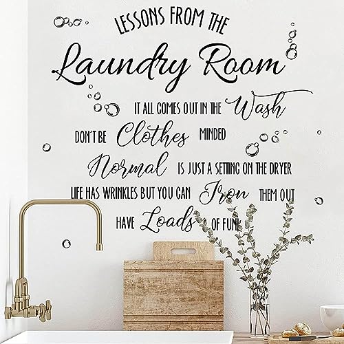 Laundry Wall Decal: Lessons from The Laundry Room - Wash & Dry Quote for Home & Apartment