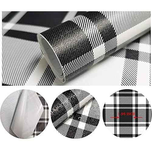 Guvana 17.7"x118" Black and White Trellis Contact Paper Peel and Stick Wallpaper Removable Contact Paper Self-Adhesive Waterproof Wallpaper for Wall Cabinets Shelves Drawer Liner Decorative
