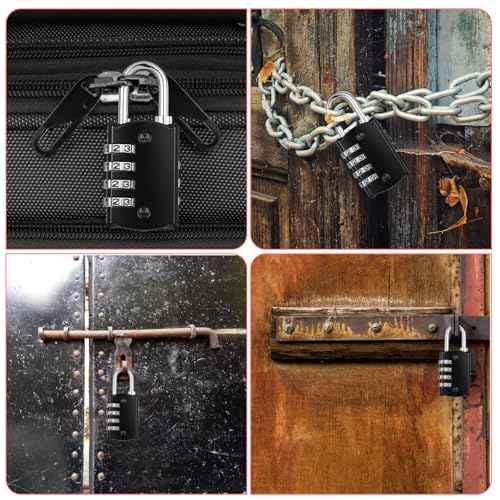 20 Pcs 4 Digit Combination Lock - Black Locker Locks Small Combo Padlock, Outdoor Combination Lock Weatherproof Resettable Padlocks for Lockers Door, House, Gym, Toolbox, Gate, Fence