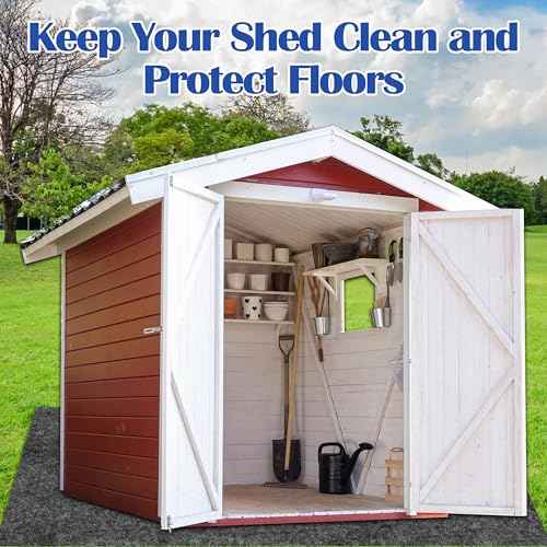 Ogrmar 6x8.2FT Outdoor Storage Shed Mat, Waterproof Felt & PE Backing, Non-Slip, Easy to Clean & Cut, Gray