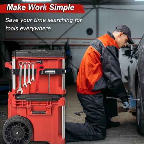 Powerful Magnetic Bar Mount for Packout Toolbox, Capacity Up to 50LBS, Compatible with Mil. waukee Packout Toolbox Side Aluminum Rails, Making Tools within Easy Reach