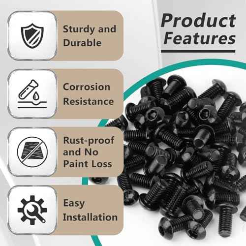 48 Pcs 5140010-16 Planer Blade Screws Compatible with DeWalt DW734, DW735, DW735X Planer Blades - Black Planer Blades Screw