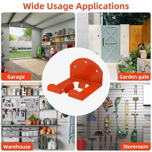 4 Pack Garage Organizer Trimmer Rack, Weed Eater Hanger for Garage Wall, Heavy Duty Power Tool Holder for Grass Trimmer, Weed Wacker, Hedge Trimmer, Garden Tools