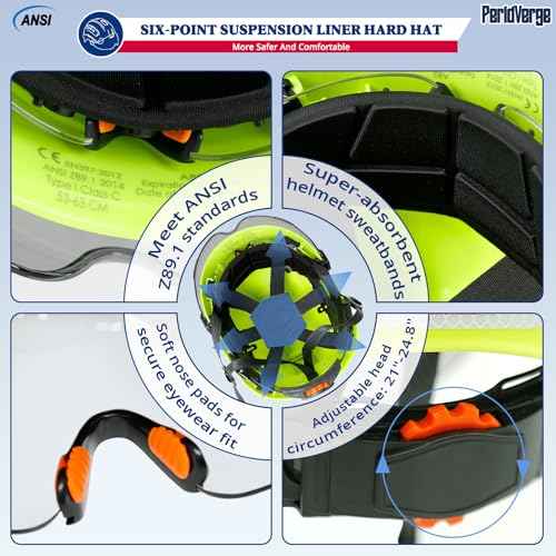 Construction Hard Hat with Visor and Hearing Protection-Green Safety Hardhat OSHA Approved with Face Shield and Visor and Ear Protection,Chainsaw/Forestry/Arborist Helmet with Chin Straps
