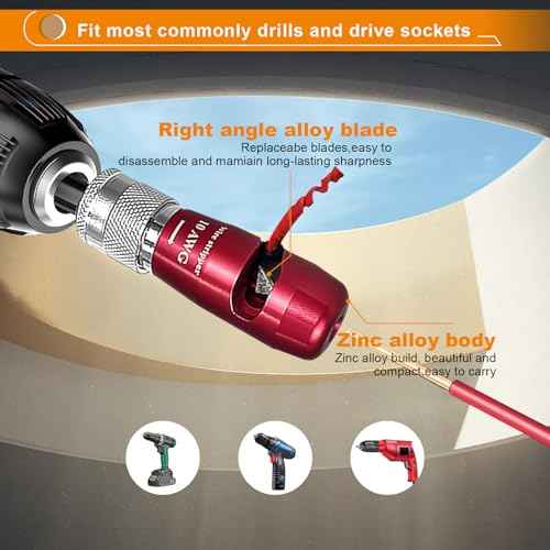 Luckyway Wire Stripper for Drill with Professional Electrician Wire Stripping and Twisting Tool, Wire Twister Tool for Drill, Quick Change Connector and Wire stripping Faster (Colorful, 5 PCS 6-14AWG)