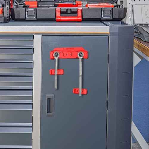EZRED EZRH4 Magnetic 3/8" Ratchet Holder, Red, Holds 4 Ratchets