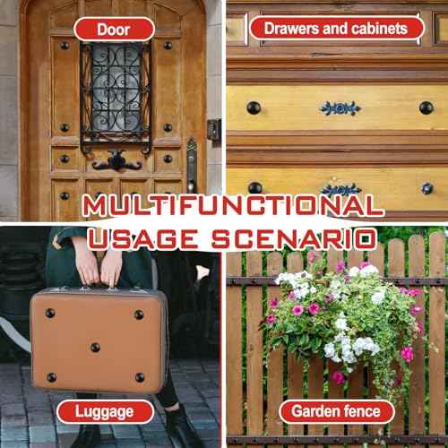 50 Pcs Large Iron Clavos Decorative Nails Iron Antique Clavos Fasteners Ornamental Rustic Accent for Wood Doors, Shutters, Faux Wood Beams, Gates and Furniture (1.5 Inch,Black)