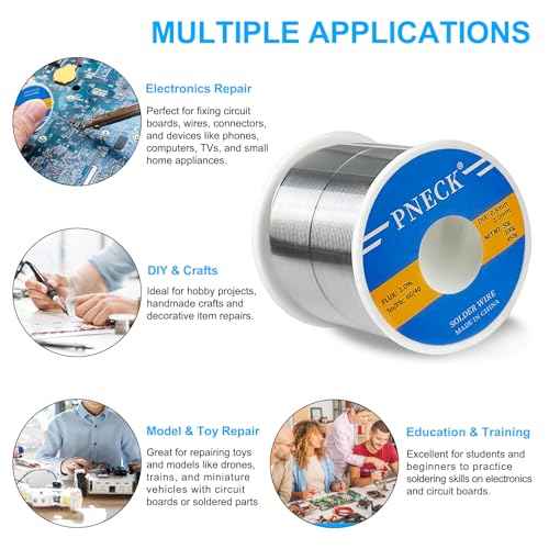 60/40 Tin Lead Rosin Core Solder Wire for Electrical Soldering, 0.04" 1 lb (1.0 mm 450 g)