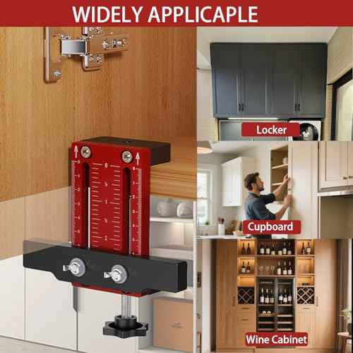 Cabinet Door Installation Positioners, Installation Jig for Cabinet Door, Aluminum Adjustable Mounting Jig Positioning Tool, Cabinet Door Positioning tool Compatible for Most Cabinet Doors