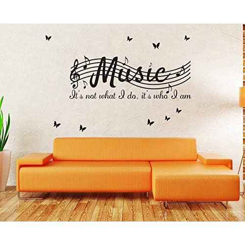 It's Not What I Do It's Who I Am Music Home Vinyl Wall Decals Quotes Sayings Words Arts Decors Lettering Vinyl Wall Stickers, 38"w X 15"h, Black
