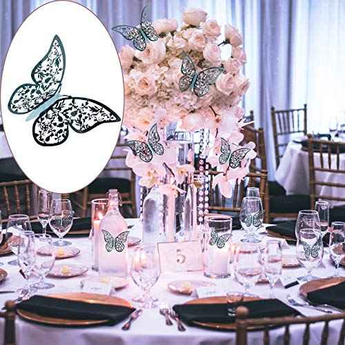 AIEX 24 x 3D Butterfly Ornaments with 3 Different Sizes (Indigo)