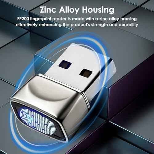 USB Fingerprint Reader for Windows10/11, Windows Hello Mini Fingerprint Scanner,Metal Shell Auto Driver Setup-Windows Password-Free Login for PC Laptop