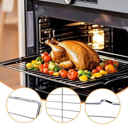 New Upgraded Evecad Range Oven Rack 316496201, Stainless Steel Replacement Parts, suitables for Frigidaire Range/Stove, 24-3/16 x 16 Inches, 2PCS