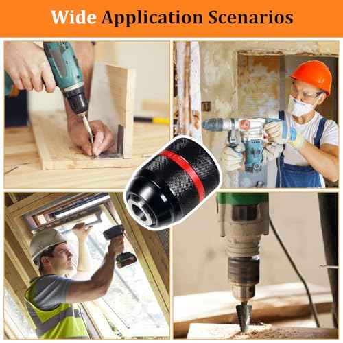 Keyless Drill Chuck for Milwaukee M18, 1/2"-20UNF Mount, 1.5 to 13 mm Clamping Capacity, All-Metal Self-Tightening Chucks, Replacement Power Drill Chucks for Various Purposes