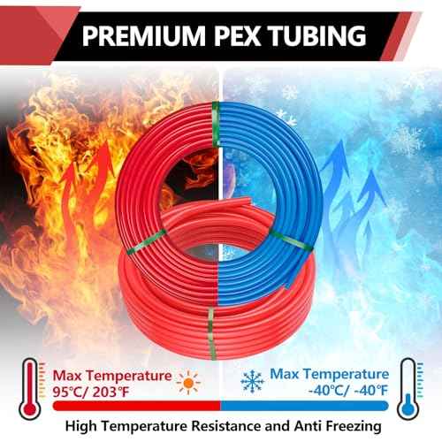 EFIELD 1/2-inch 2 x50 ft Pex-b Pipe/Tubing, NSF Certified for Potable Water, Hot/Cold Water, Blue & Red 100 ft Length for Plumbing and Heating Applications, with Pipe Cutter,(AB-2-50)