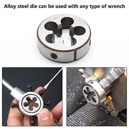 M18 x 1.5 Metric Right Hand Thread Die for Threading, 18mm Thread & 1.5mm Pitch, Alloy Steel