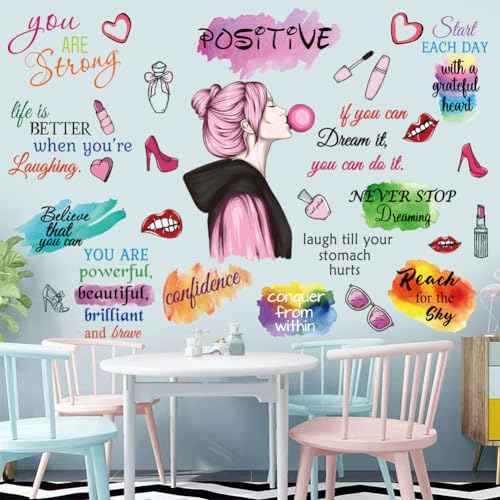 Vinyl Wall Quotes Stickers - Inspirational Peel & Stick Motivational Wall Decals for Girl Bedroom & Living Room