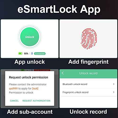 Cable Lock Refrigerator Lock eLinkSmart French Door Fridge Lock - Waterproof 40cm 15.7 inch Fingerprint Bluetooth App Keyless Cable Lock for Cabinets Freezer Baby Safe