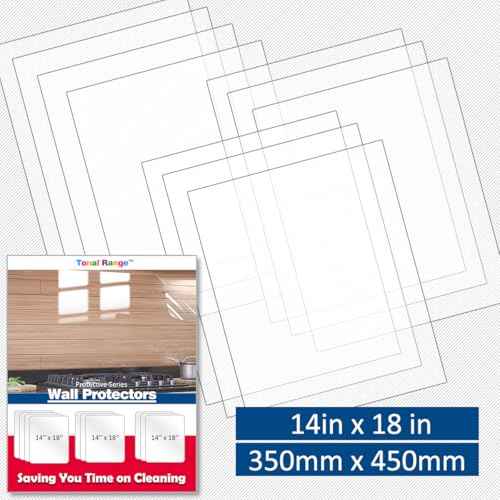 Clear Wall Protector Contact Paper, Kitchen Wall Stickers, Wall Protector Sheet for Trash Cans, Chair Bumpers, Carpet, Stove Backsplashes and Behind Stove -(5 Sheets)