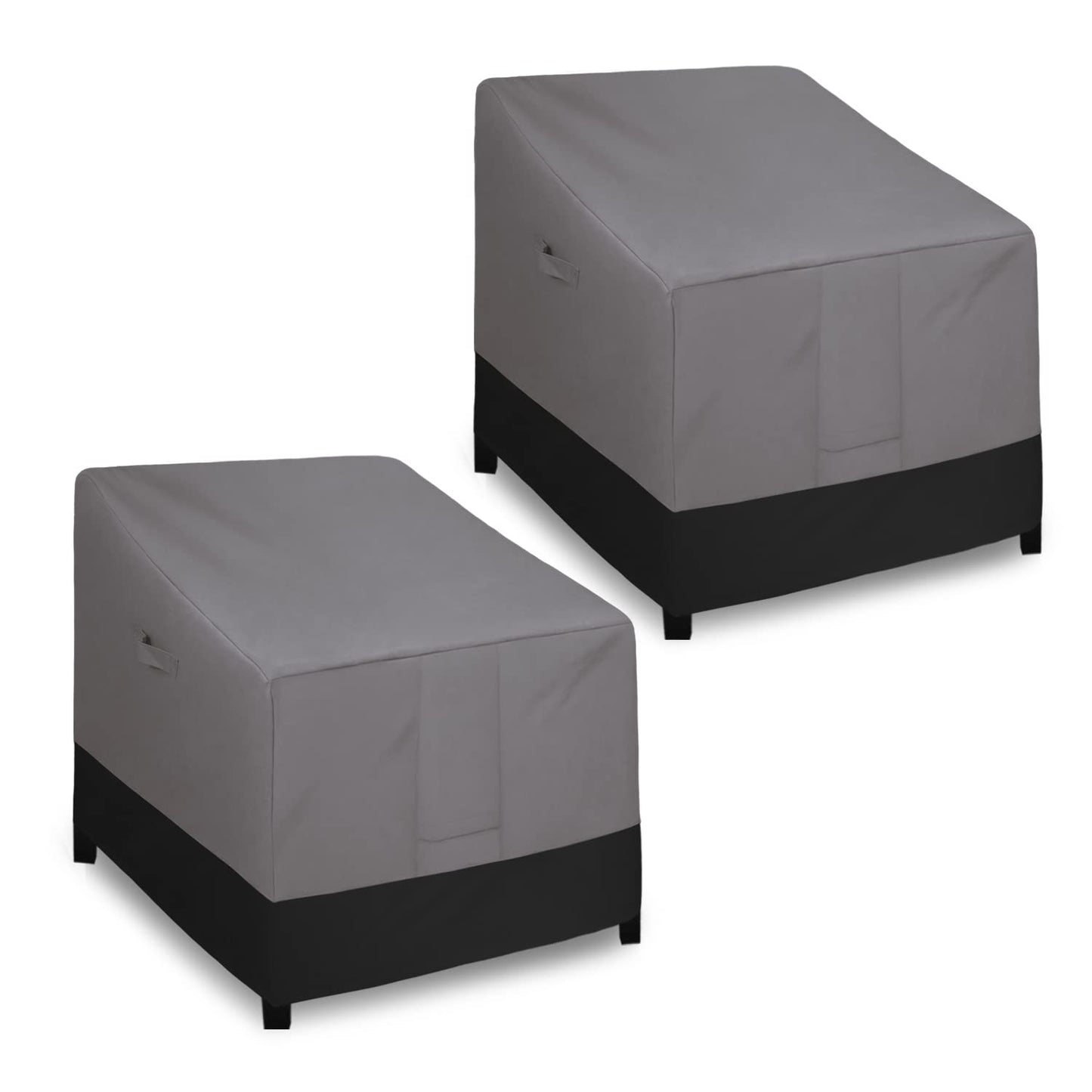Easy-Going Outdoor Chair Cover Waterproof, Heavy Duty Patio Chair Cover, Windproof Outdoor Furniture Cover with Air Vent (2 Pack-33.5Wx40Dx36H inch, Gray/Black)