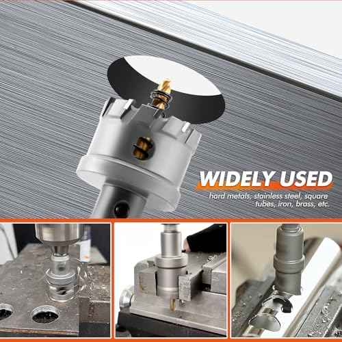 Carbide Hole Saw Kit for Metal - 16Pcs Tungsten Carbide Tipped 5/8"-2-1/4" Inch Hole Cutter Set, for High Precision Cutting of Stainless Steel, Iron, Copper, Brass