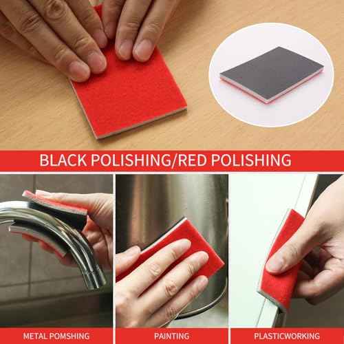 24 Pcs 400 Grit Sanding Sponge, Sanding Sponges for Wood, Soft Foam Hand Sander Block Wet Dry Sanding Pads for Automobile Wood Furniture Metal Drywall Polishing