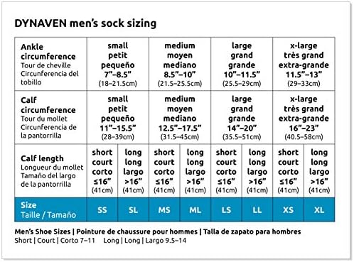SIGVARIS Men’s DYNAVEN Closed Toe Calf-High Socks 30-40mmHg - Large Short - Black