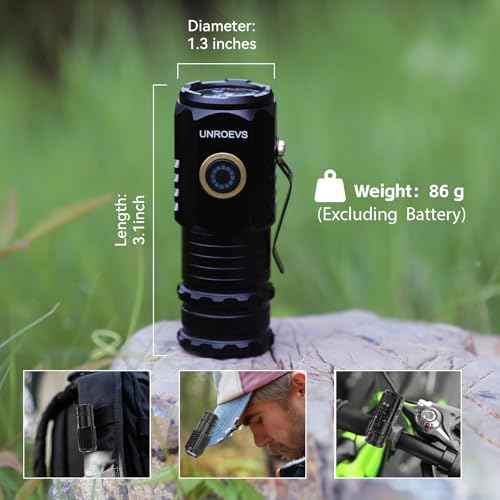 Mini Flashlight 2550 Lumens Rechargeable USB C Charging, Small Flashlights High Lumens 5 Modes, Pocket Flashlight with Clip, Magnetic Flashlight for EDC,Camping, Hiking,Emergency(2 Pack)