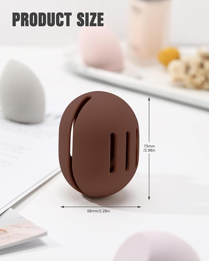 FERYES Makeup Sponge Holder with Makeup Spongeâ Eco-Friendly Silicone Beauty Make Up Blender Case and Dry & Wet Use Foundation Sponge for Travel