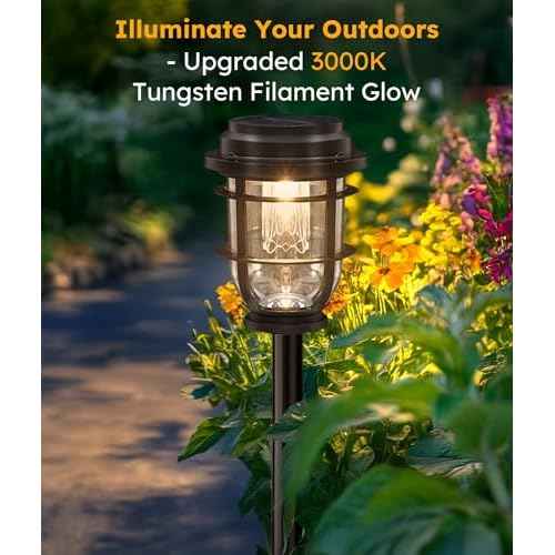 Bright Solar Pathway Lights Outdoor, 8 Pack Waterproof IP65, Auto On/Off Solar Powered Garden Lights for Yard Lawn Walkway Landscape Pool Outside - 3-in-1 Hanging, Tabletop & Stake Lighting