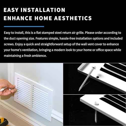 20x25 Air Return Grille(Duct Opening Size),Air Return Vent Cover,Flat Vent Cover,Rejillas De Aire Acondicionado para Casa,Return Air Grilles,Outer Dimensions:21.75"Wx26.75"H(20"Wx25"H, Duct Opening)