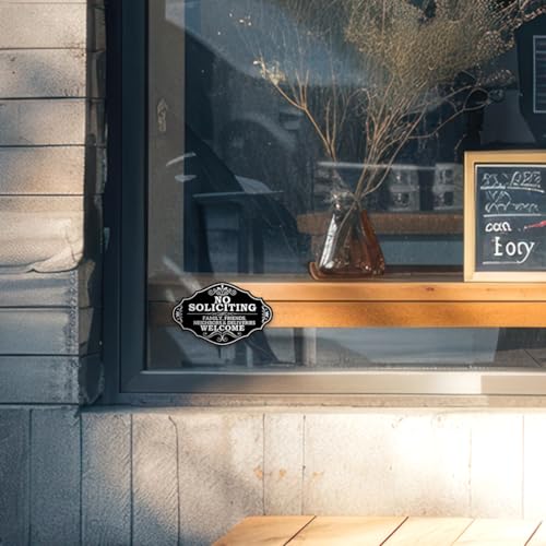 No Soliciting Vinyl Stickers Pack with Humorous and Direct Messages for Front Door Or Apartment Easy to Apply Weatherproof 6Pcs Set Wall Decoration Hat Hard Phone