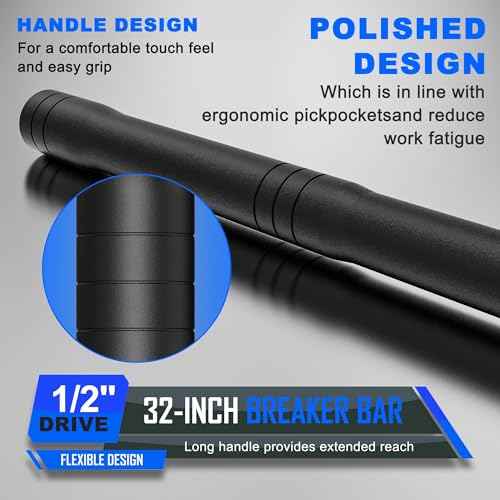 Breaker Bar, 1/2" Drive, 32" Heavy Duty Extension Breaker Bar, 180¡Æ Rotatable Head, Auto Repair, Mechanical Repair