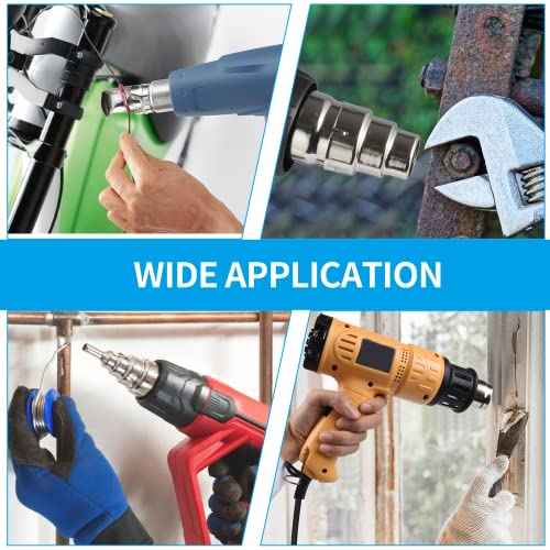 4 Pcs Heat Gun Nozzles Kit, Stainless Steel Reflector Heat Resisting Nozzles Gun Accessory Replacement for Hot Air Gun Soldering Station Nozzle Tool
