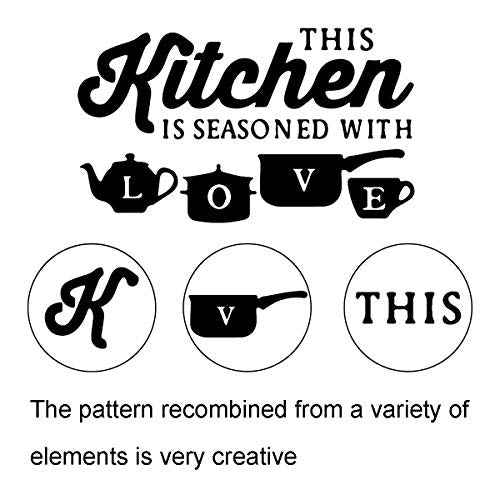 Kitchen Art Font Decorative Wall Stickers PVC Material Decals for Kitchen Wall Glass Appliances Furniture Decorations Black