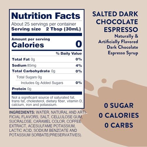 Jordans Skinny Syrups Sugar Free Signature Series 2 Pack - Salted Dark Chocolate Espresso and Chocolate Caramel Truffle - Gluten Free - Keto - Kosher - Made in the USA …