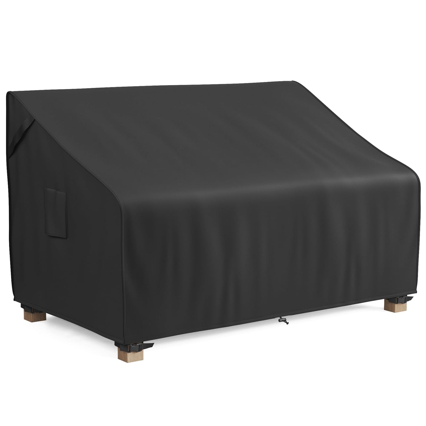 MR.COVER 2-Seater Patio Loveseat Cover, Patio Furniture Covers Waterproof, Heavy Duty Outdoor Couch Sofa Covers with Air Vent and Handles, No Fading and No Tears, Fits up to 62"W x 42"D x 35"H, Black