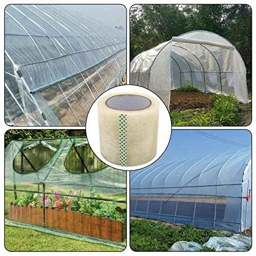 Greenhouse Tape Plastic Polyethylene Film Repair Tape 4 Inch x 100 FT Heavy-Duty Green House Covering Tape for Sealing & Seaming Film Sheeting Repair