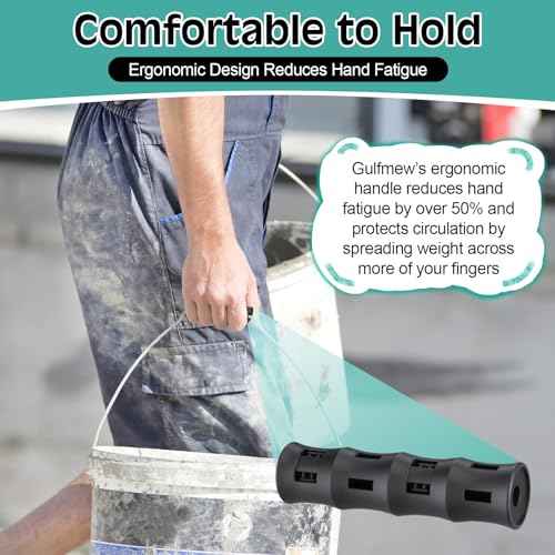 4 Pack Bucket Handles Replacement, Ergonomic Plastic Handles Grips Fit 5 Gallon Buckets, 5 Gallon Accessories for Construction, Gardening, Painting, DIY, Farming and Car Wash Use (Black)
