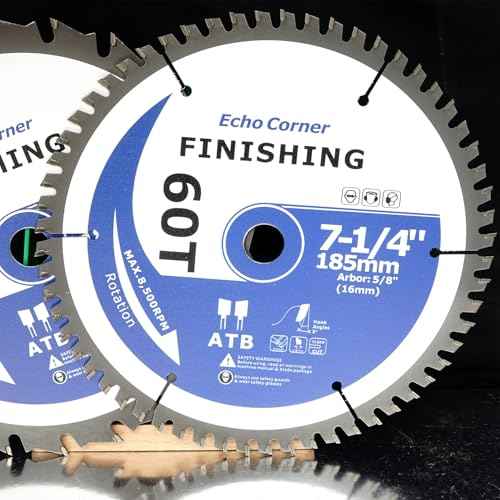 7-1/4-Inch Fine Finish Wood Cutting Ciruclar Saw Blade, ATB 60T, 5/8" Arbor