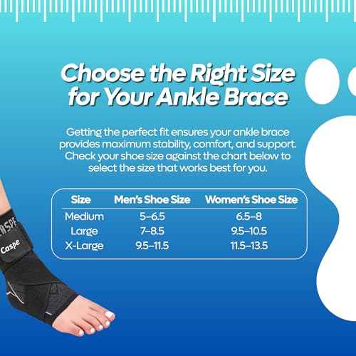 Caspe 2 Pack Breathable Ankle Brace for Women & Men with Adjustable X-Strap ? 3D Knit Compression Support, Helps with Plantar Fasciitis, Achilles Tendon, and Ankle Stability (Black, Large)