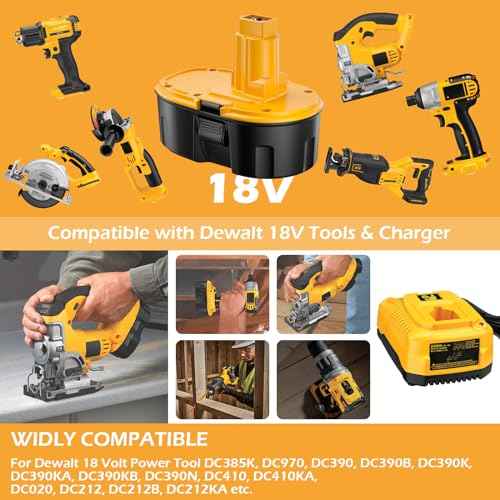 Bonacell 2Pack 5000mAh Nimh Replacement for Dewalt 18V Battery DC9096 DC9099 DC9098 DC9099 DW9095 DW9096 DW9098 DE9038 Cordless Power Tools