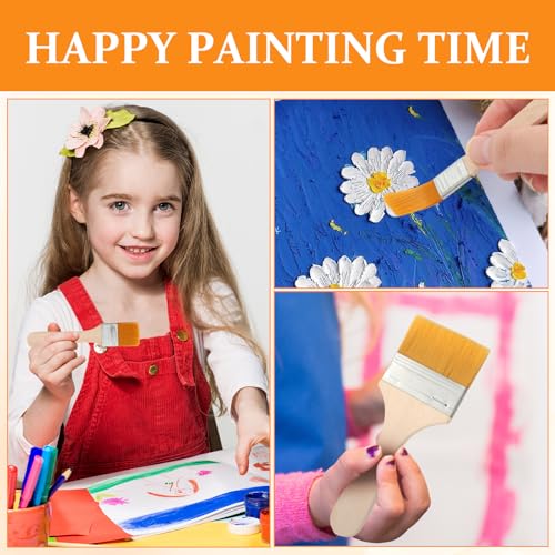 16 PCS Small Paint Brush, Small Paint Brushes for Touch Up, 1/2 Inch Paint with Wood Handle 0.47in/1.18in/2.36in for Wall, Touch-Up, Cabinet, Fence, Edge Painting Tools