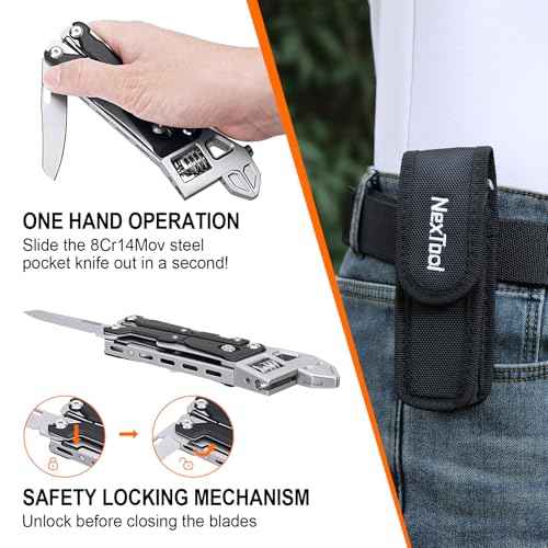 NexTool W4 Adjustable Ratchet Wrench Multitool, 11-IN-1 Foldable EDC Tool with Pliers, Knife, Saw and Screwdriver, Multi Tool for Camping, DIY, and Gifts for Him