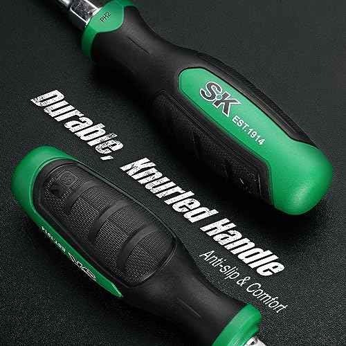 SK 7-Piece Magnetic Screwdriver Set, Includes Slotted/Phillip/Star Screwdrivers, S2 Steel, SureGrip Handle