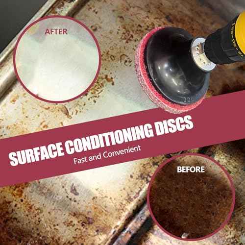 50Pcs Surface Conditioning Disc 2inch Sanding Discs 1/4'' Holder Quick Change for Paint Rust Removal Surface Strip Polishing Grind Burr Finish Burr Finish (Medium)