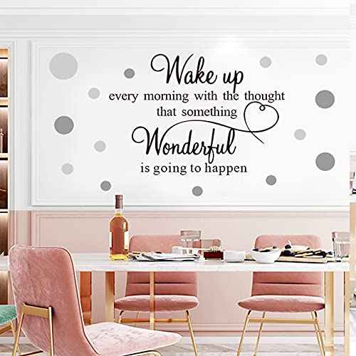 COKOYY Motivational Art Quotes Wall Decals, Inspirational Sayings Words with Dots, Vinyl Letters, Removable DIY Sign Wall Mural for Bedroom, Living Room, Home Decoration