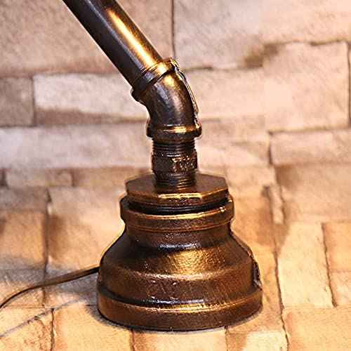 Steampunk Table Lamp, Industrial Water Pipe Lamp Retro Iron Piping Desk Lamp Vintage Nightstand Lamps for Bedroom Living Room Kitchen Caf? Dorm Pub (Not Include Bulb)
