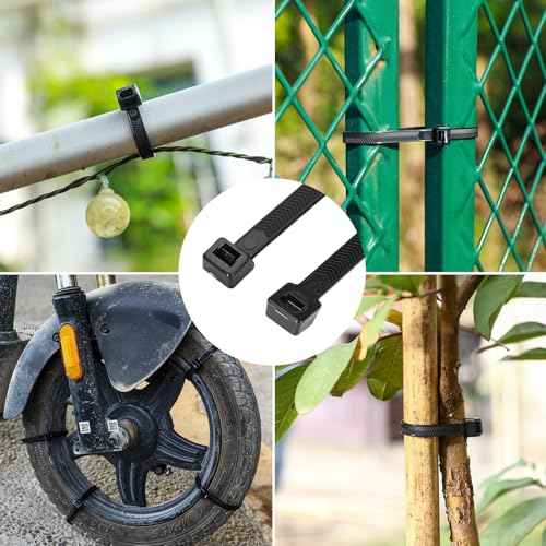 Zip Ties Heavy Duty 12 inch£¬V-Shaped Toothed Double Sided With 200 LBS Tensile Strength Cable Ties £¬Extra Large Wire Ties Adjustable Nylon Tie Wraps for Indoor Outdoor Patented Design£¨400 Pack Black£©